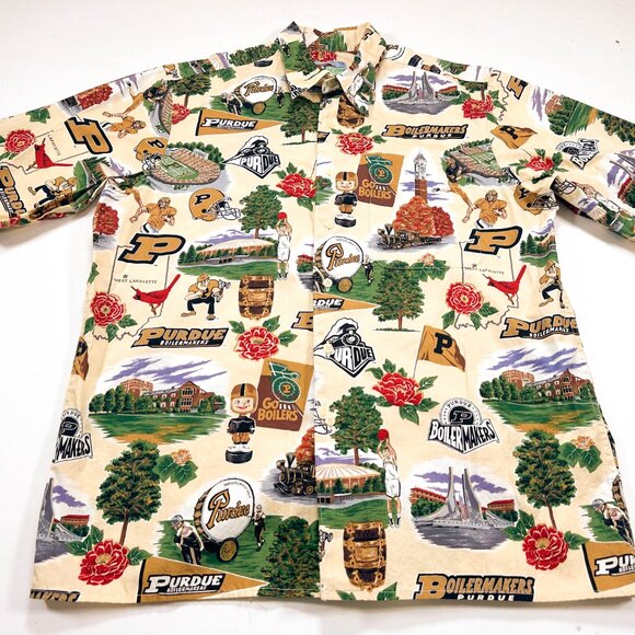 Reyn Spooner Hawaiian Shirt L Purdue University Boilermakers College Football - Picture 2 of 4